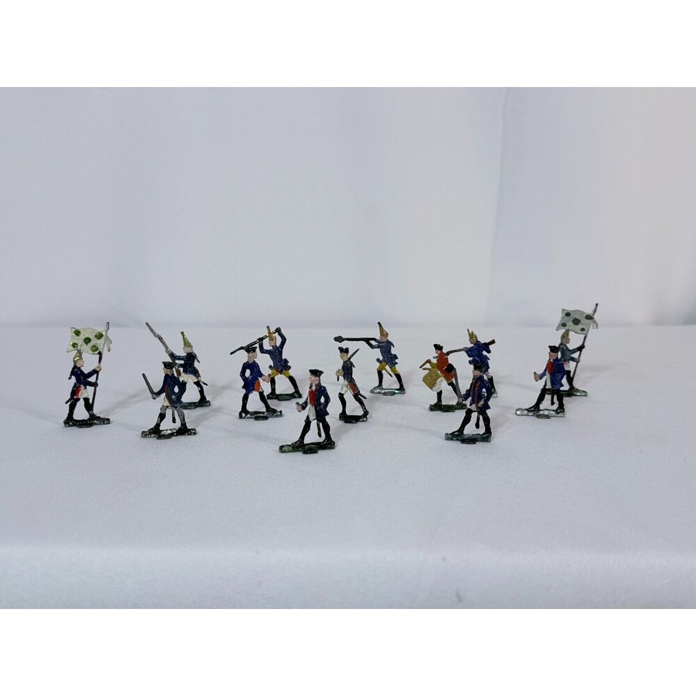 Antique Lead Toy Soldiers Hand Painted Revolutionary War Lot of 13 Monopol Mini